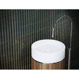 Tesoro Chrome Frame Solid Surface Free Standing Basin (White) - Clearance