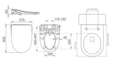 THEA Standard LUNA Rimless Back to Wall Smart Toilet Suite