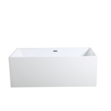THEO Back to Wall Bathtub With Overflow (Gloss White) (1400/1500/1700mm)