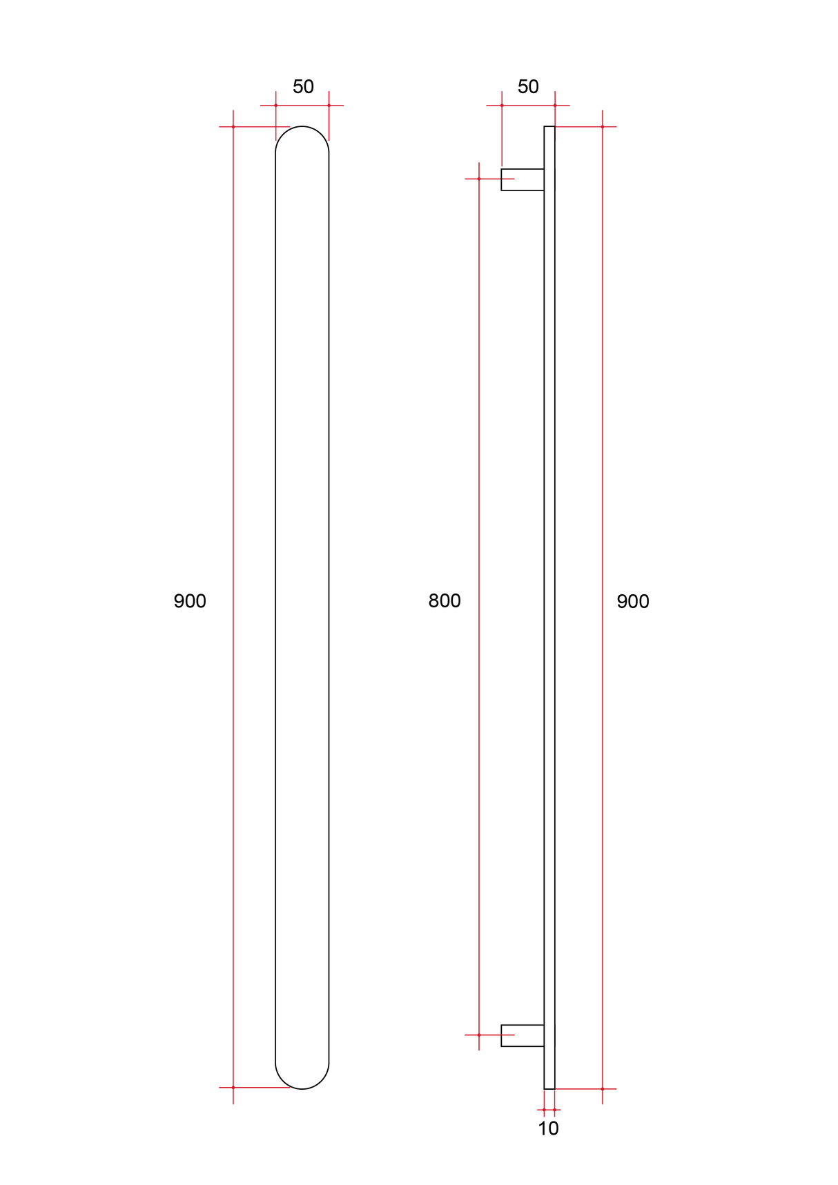 Thermorail_Flat_Pill_12Volt_Vertical_Bar_900x50x50mm_25Watts