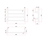 Thermorail Straight/Square 600x420x120mm 47Watts 4 Bars