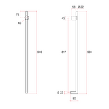Thermorail Thin Round 240Volt Vertail Rail 45x9000mm 15Watts