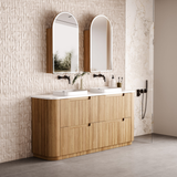 VARCELLI Floor Standing Curve Vanity Harvest Oak (All Sizes)