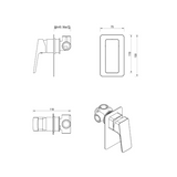 Tiago Shower Mixer – TRIM KIT ONLY