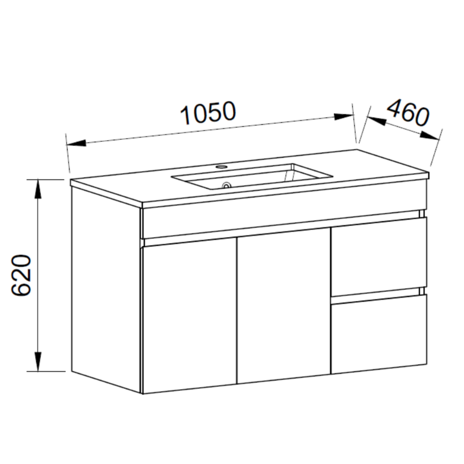 Timberline BARGO Wall Hung Vanity (All Sizes)