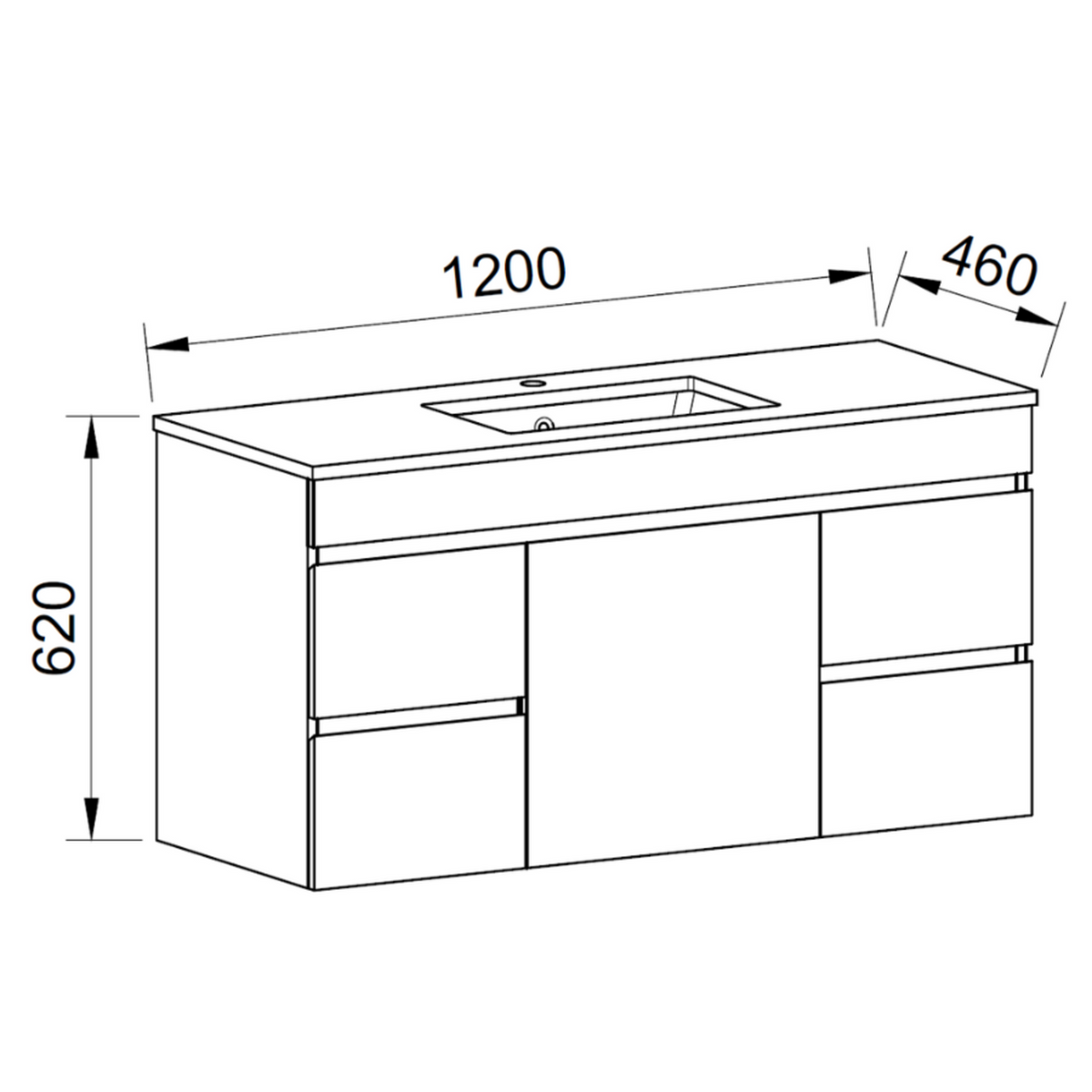 Timberline BARGO Wall Hung Vanity (All Sizes)