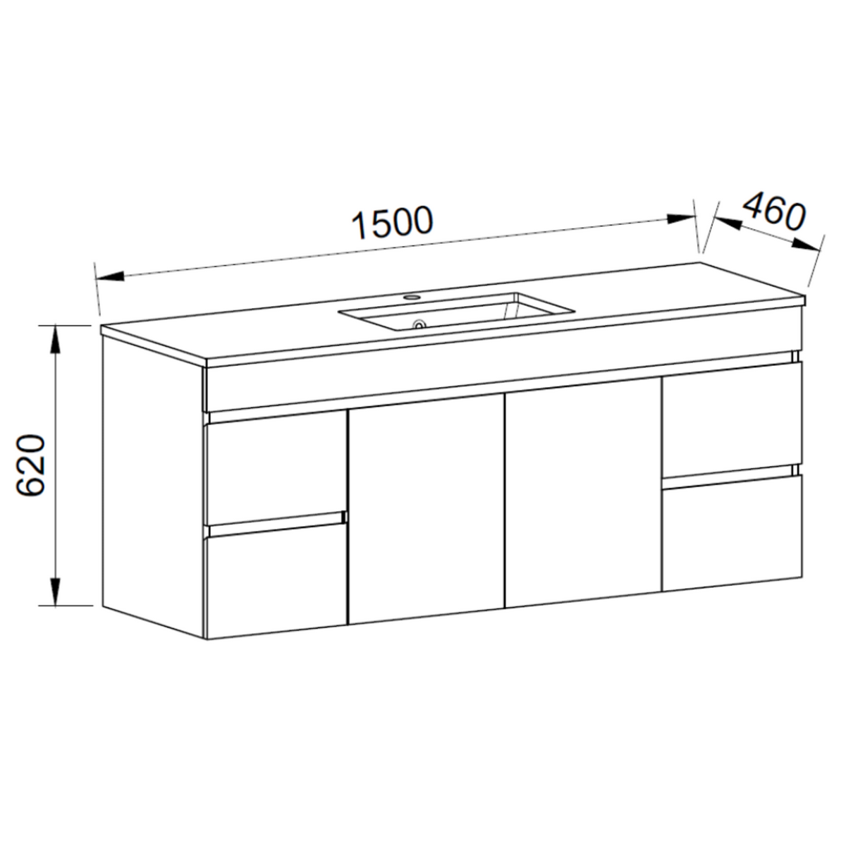 Timberline BARGO Wall Hung Vanity (All Sizes)