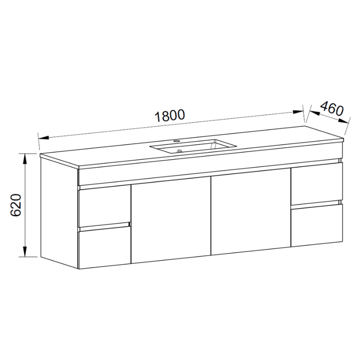Timberline BARGO Wall Hung Vanity (All Sizes)