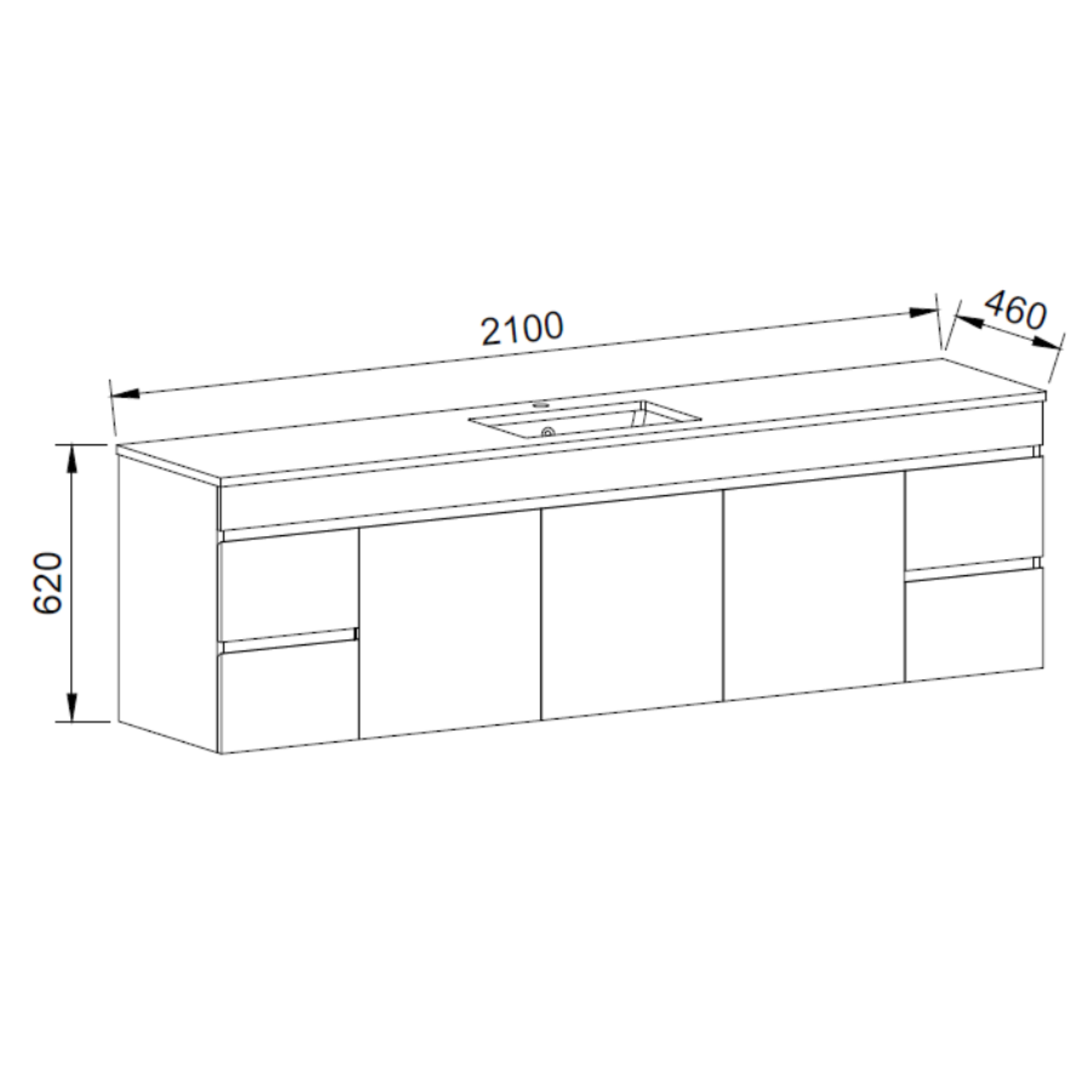 Timberline BARGO Wall Hung Vanity (All Sizes)