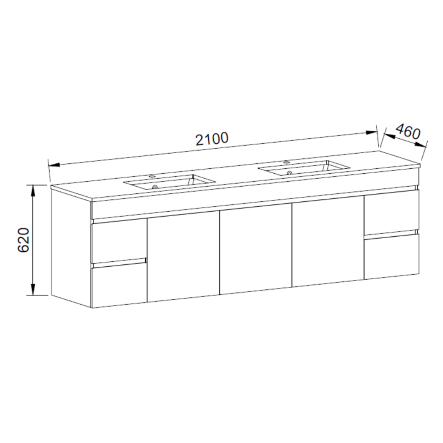 Timberline BARGO Wall Hung Vanity (All Sizes)