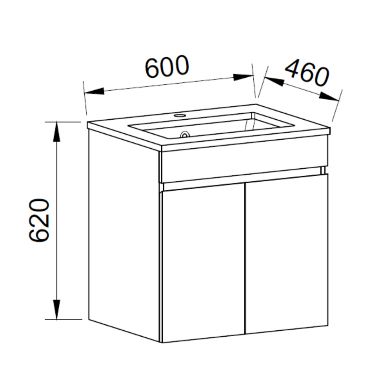 Timberline BARGO Wall Hung Vanity (All Sizes)
