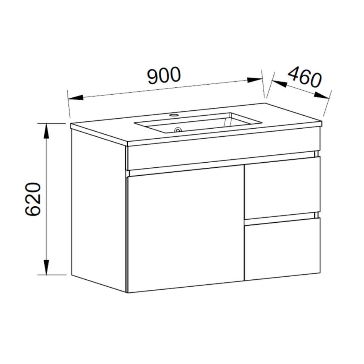 Timberline BARGO Wall Hung Vanity (All Sizes)