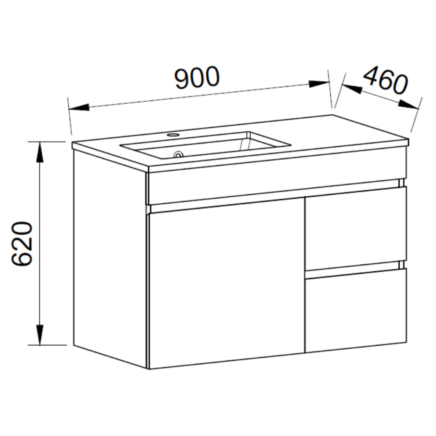 Timberline BARGO Wall Hung Vanity (All Sizes)