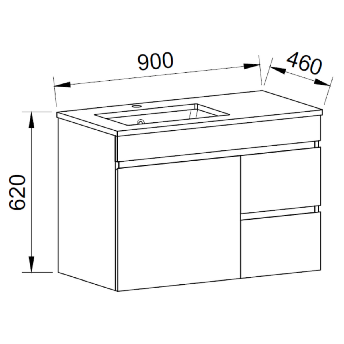 Timberline BARGO Wall Hung Vanity (All Sizes)