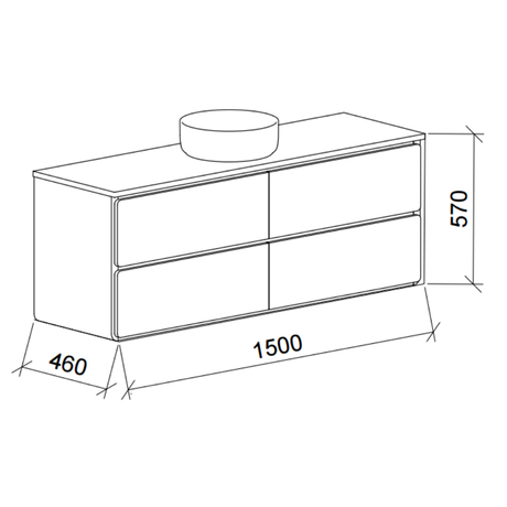 Timberline COLBY Wall Hung Vanity (All Sizes)
