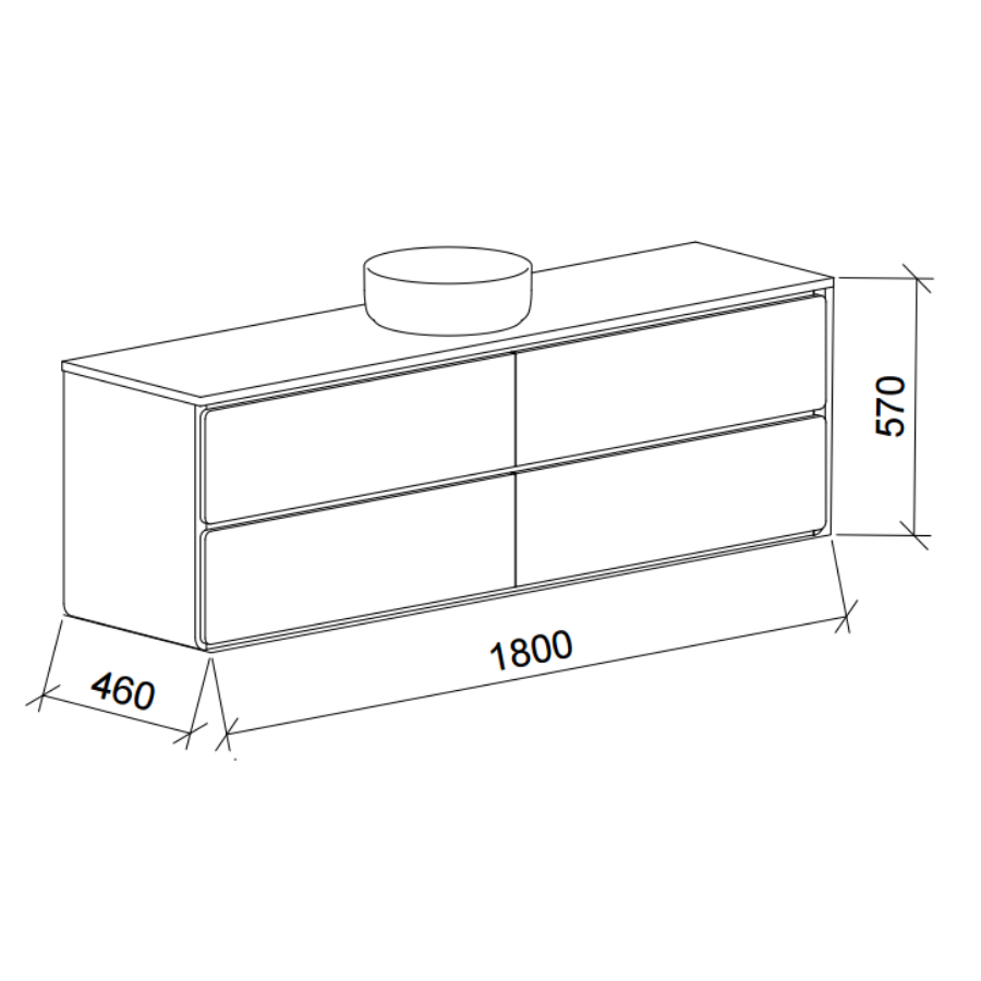 Timberline COLBY Wall Hung Vanity (All Sizes)