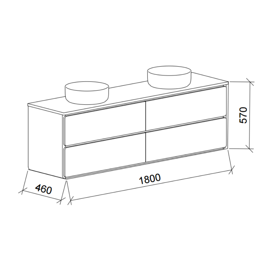 Timberline COLBY Wall Hung Vanity (All Sizes)