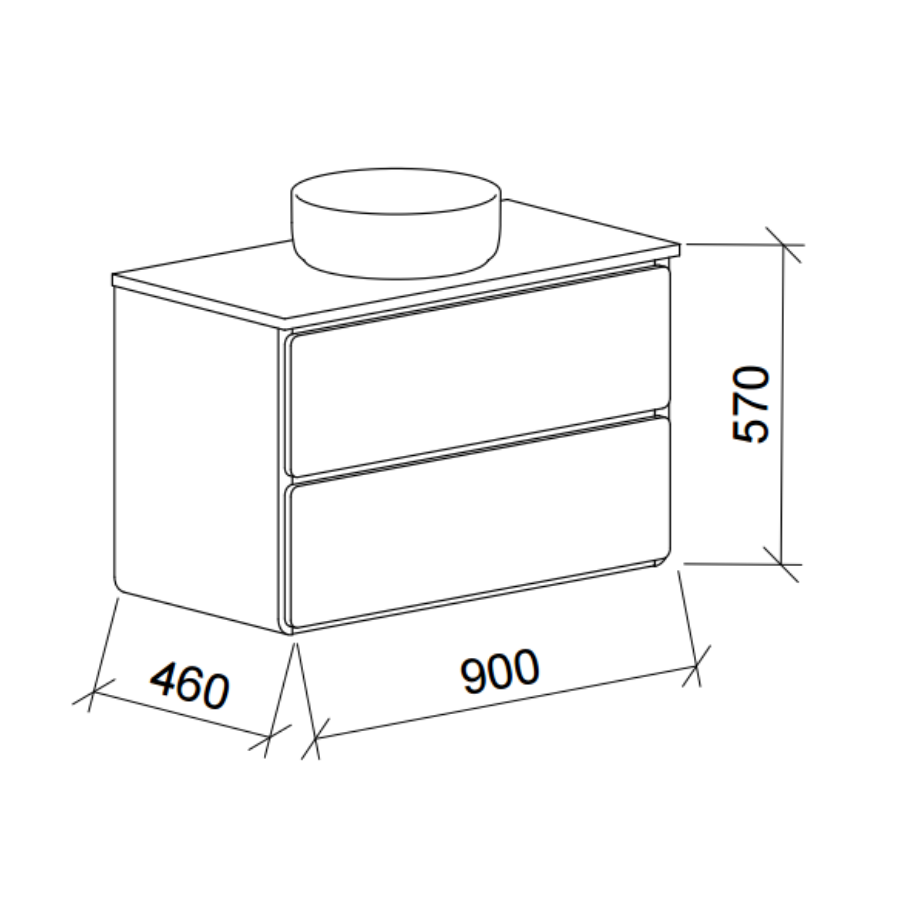 Timberline COLBY Wall Hung Vanity (All Sizes)