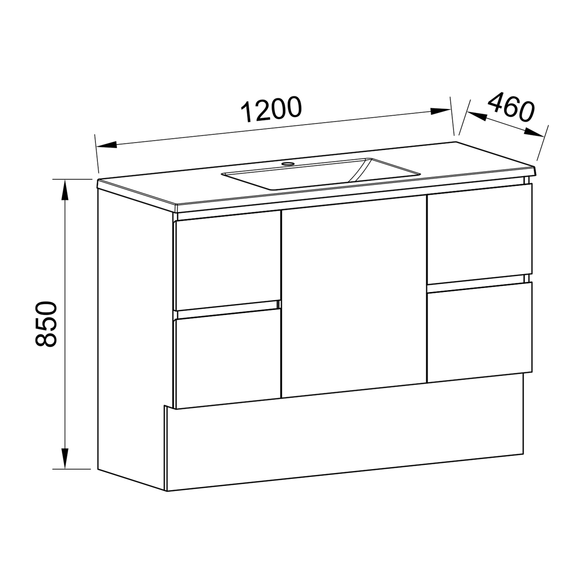 Timberline Carlo Floor Standing Vanity 1200mm