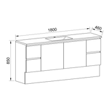 Timberline Carlo Floor Standing Vanity 1800mm Centre Bowl