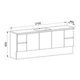Timberline Carlo Floor Standing Vanity 2100mm Centre Bowl