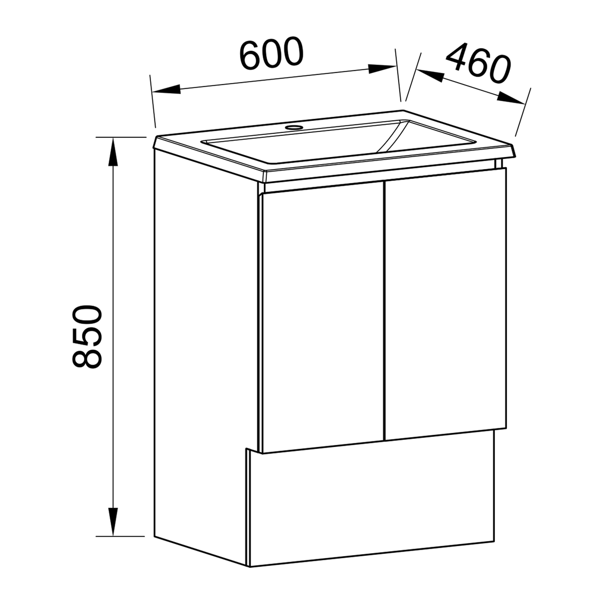Timberline Carlo Floor Standing Vanity 600mm