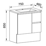 Timberline Carlo Floor Standing Vanity 750mm