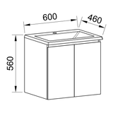 Timberline Carlo Wall Hung Vanity 600mm