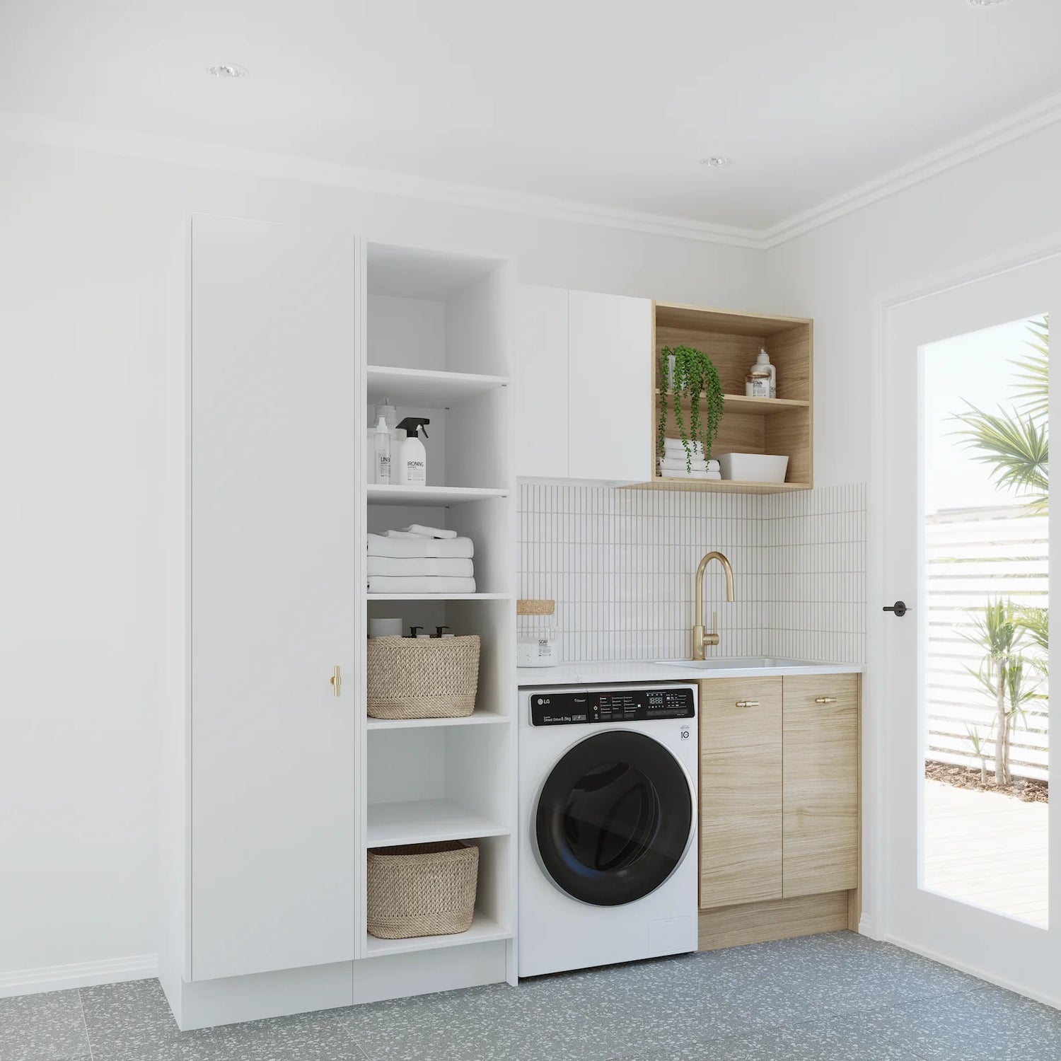Timberline Custom 2182mm Package with Laundry Base, Tall And Wall Cabinet