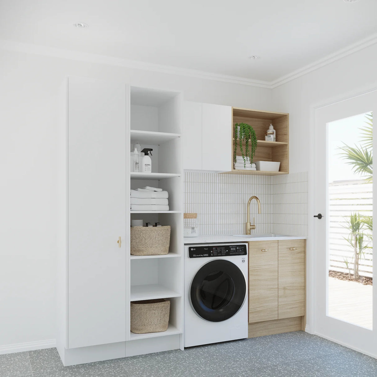 Timberline Custom 2182mm Package with Laundry Base, Tall And Wall Cabinet