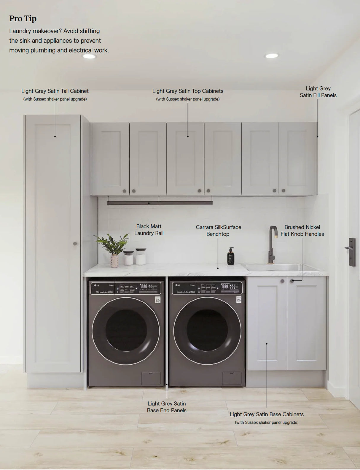 Timberline Custom 2398mm Laundry With Tall And Wall Cabinet Package