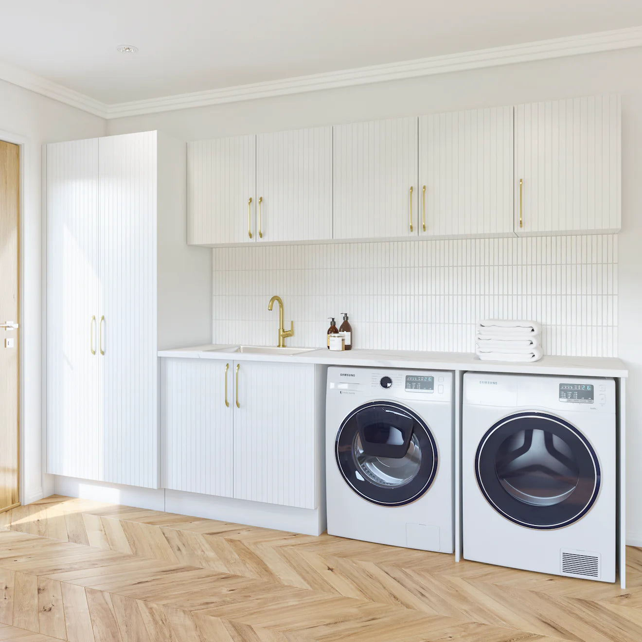 Timberline Custom 3032mm Laundry Base, Tall And Wall Cabinet Package