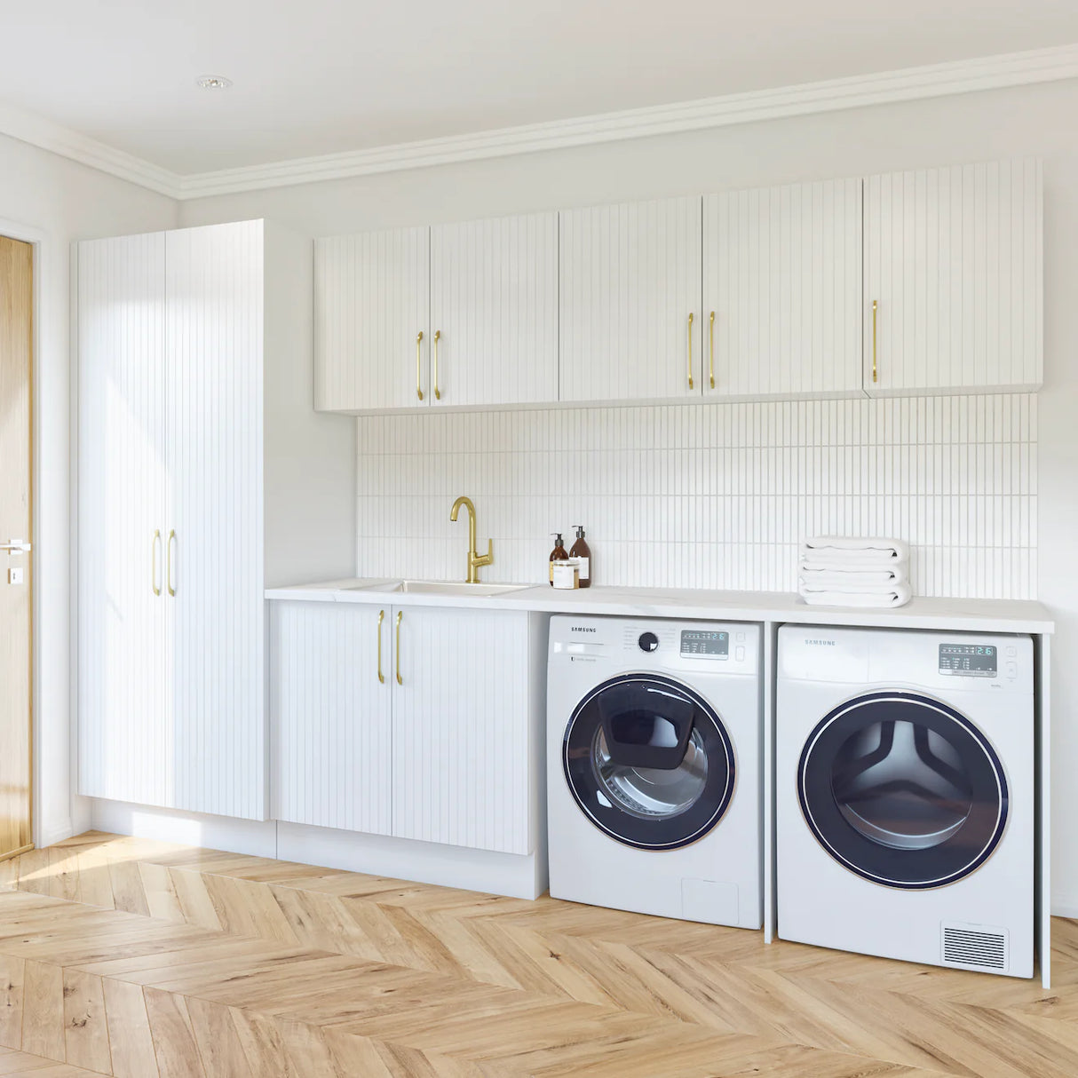 Timberline Custom 3032mm Laundry Base, Tall And Wall Cabinet Package