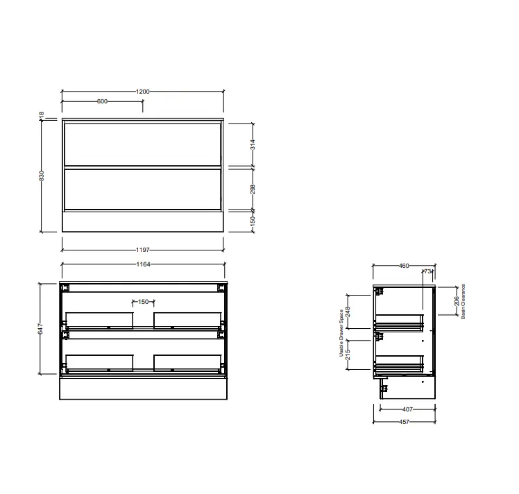 Timberline DELAWARE Floor Standing Vanity (All Sizes)