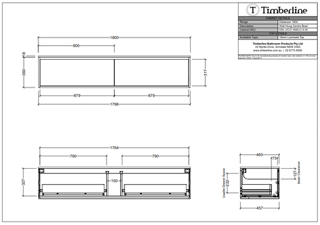 Timberline DELAWARE Wall Hung Vanity 1800 