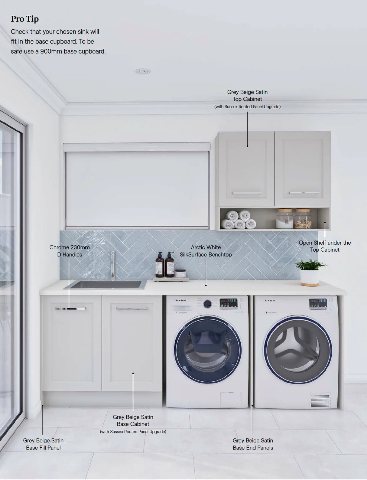 Timberline Duo Custom 2248mm Laundry With Wall Cabinet Package