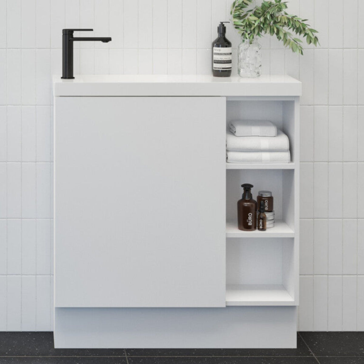 Timberline EADIE Space Saving Single Bowl Floor Standing Vanity (800mm)