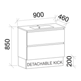 Timberline Elemental Plus Wall Hung / Floor Standing Vanity-MDF-750-900-1200mm