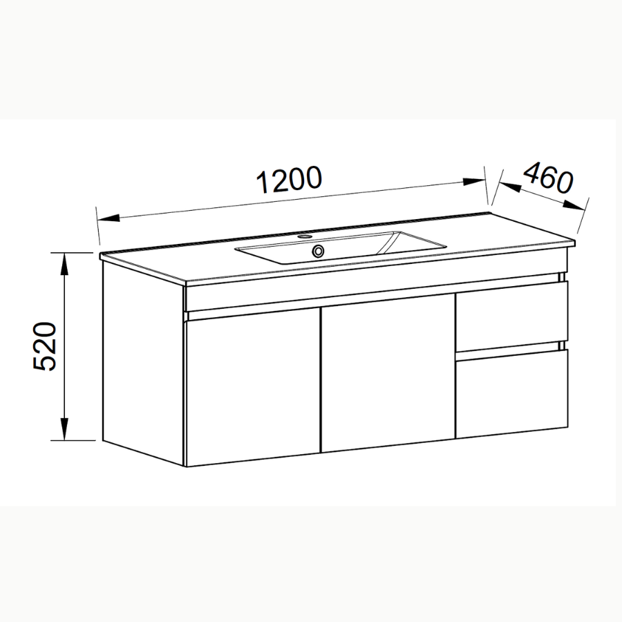 Timberline INDIANA Wall Hung Vanity (All Sizes)