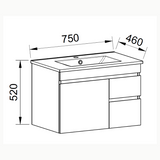 Timberline INDIANA Wall Hung Vanity (All Sizes)