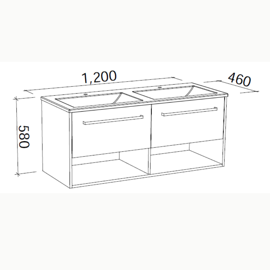 Timberline KANSAS Wall Hung Vanity (All Sizes)