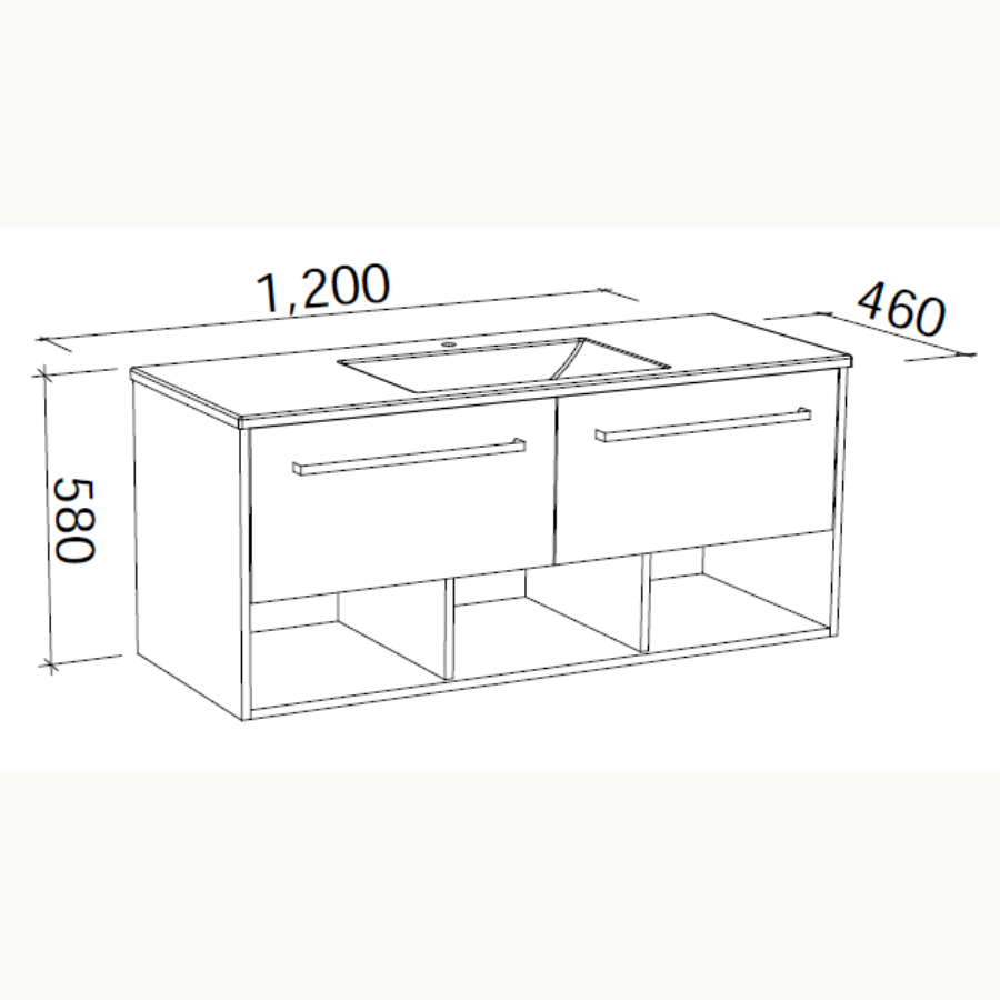 Timberline KANSAS Wall Hung Vanity (All Sizes)