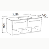Timberline KANSAS Wall Hung Vanity (All Sizes)