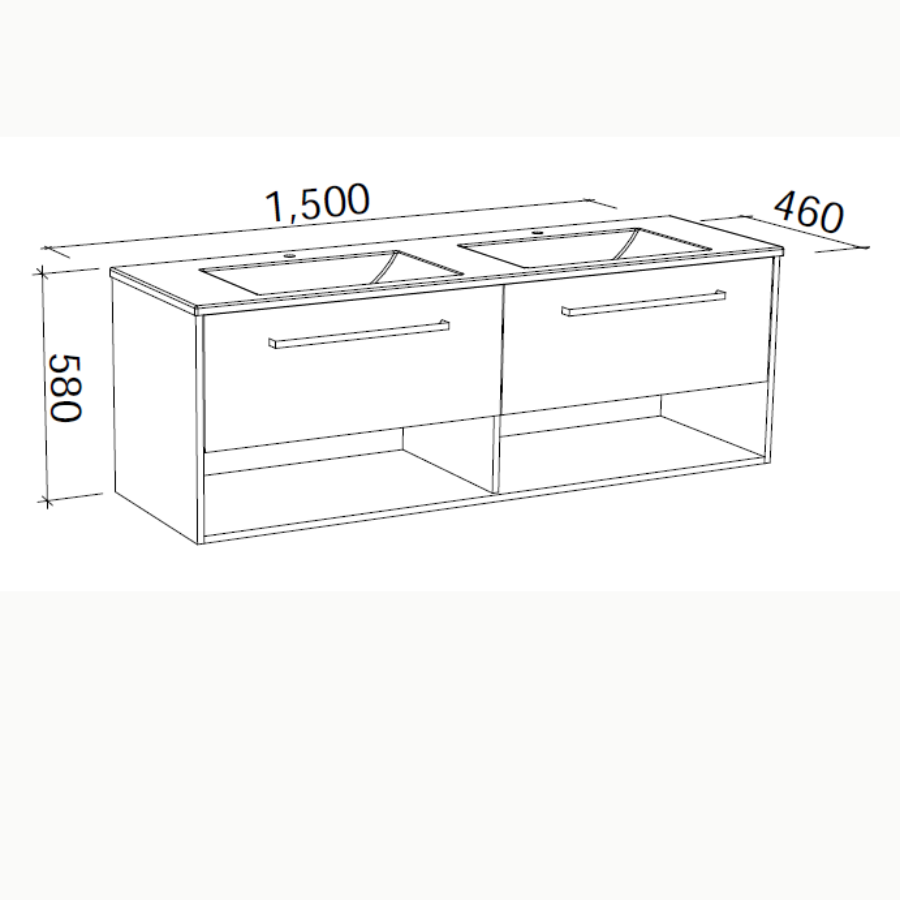 Timberline KANSAS Wall Hung Vanity (All Sizes)