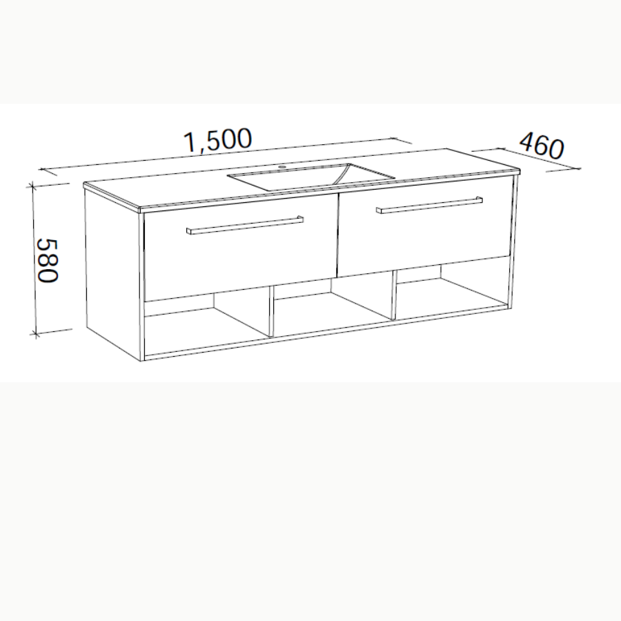 Timberline KANSAS Wall Hung Vanity (All Sizes)