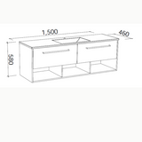 Timberline KANSAS Wall Hung Vanity (All Sizes)