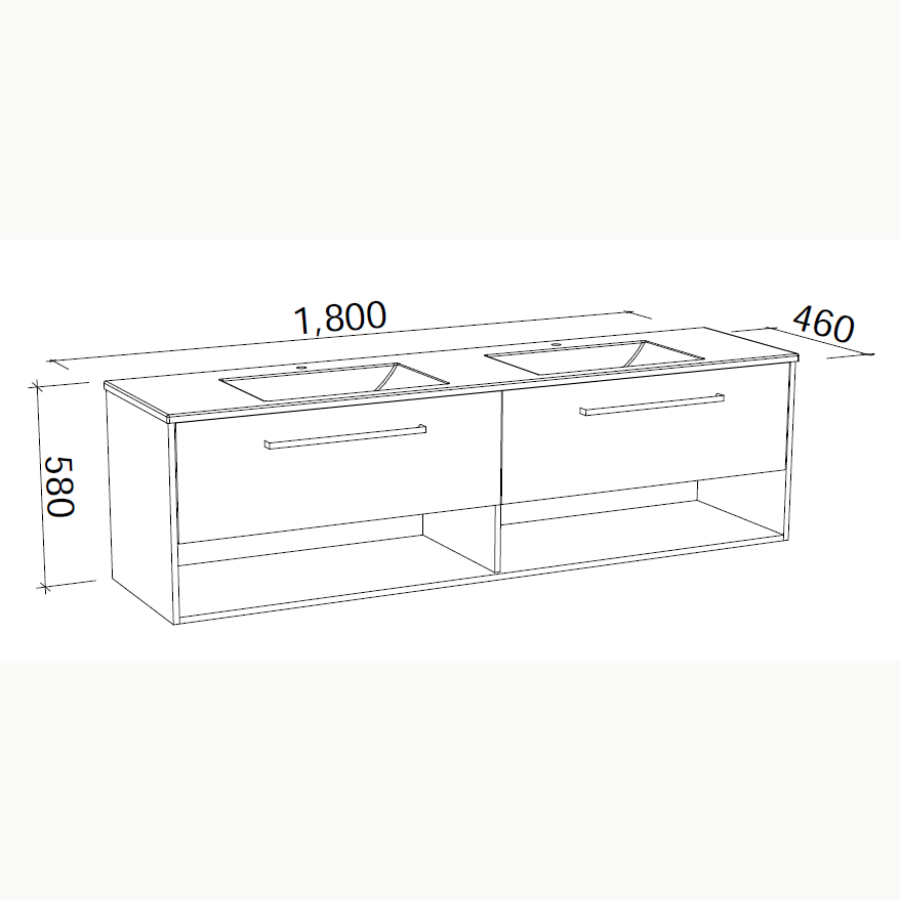 Timberline KANSAS Wall Hung Vanity (All Sizes)