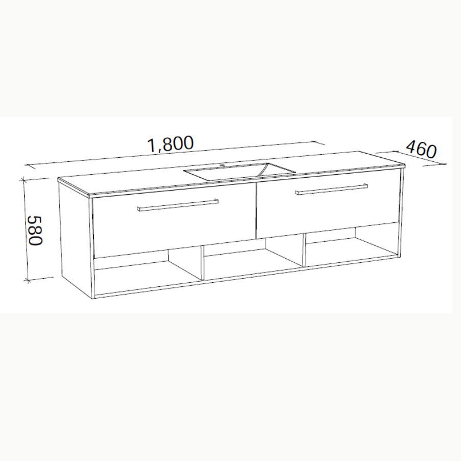 Timberline KANSAS Wall Hung Vanity (All Sizes)