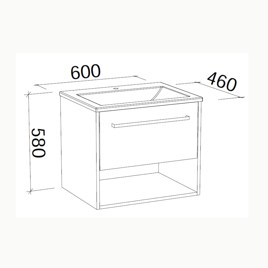 Timberline KANSAS Wall Hung Vanity (All Sizes)