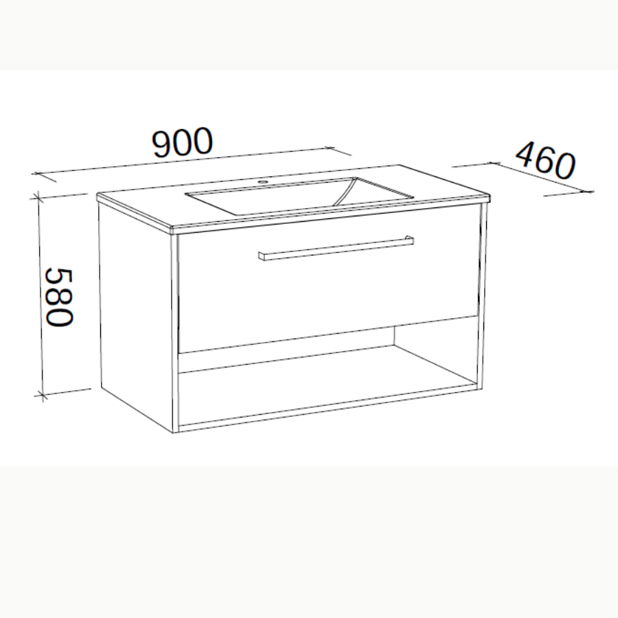 Timberline KANSAS Wall Hung Vanity (All Sizes)